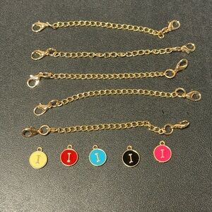 “I” Charms Set of 5; Yellow, Blue, Pink, Red, and Black